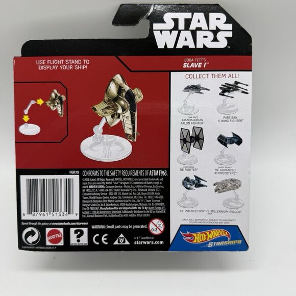 Hot Wheels STAR WARS Boba Fett's Golden SLAVE 1 Die-Cast Starship Hasbro 2015 - Picture 3 of 7